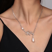 economico Collane-Collana Argento placcato Cromo Per donna Lusso geometrico Di forma geometrica Collana Per Feste