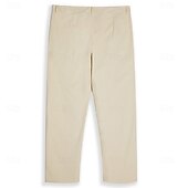 economico retrò-Per uomo Pantaloni di lino Pantaloni Pantaloni estivi Bottoni Tasca frontale Plissettato Liscio Comfort Traspirante Lunghezza intera Informale Giornaliero Abbigliamento di strada Stile etnico Retr