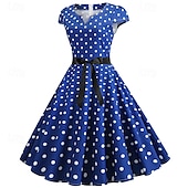 cheap Dresses-Elegant Classical 1950s Dress Polka Dot A-Line Women&#039;s Valentine&#039;s Day Event / Party Date Tea Party Adults&#039; Dress Spring &amp; Summer