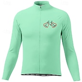 billiga Tröjor för män-Herr Cykeltröja Grafisk Bokstav &amp; Nummer Långärmad Cykel T-shirt Tröja med 3 bakfickor Bergscykling Snabb tork Anatomisk design Uppsugande Andningsfunktion sporter Mörkrosa Vit Rosa Kläder