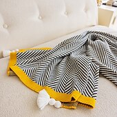 baratos Cobertores &amp; Mantas-cobertor de tecido estilo nórdico design minimalista e elegante com borlas macias durável e aconchegante perfeito para camas, sofás ou como uma manta decorativa adiciona um toque escandinavo à
