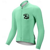 voordelige Heren shirts-Voor heren Wielrenshirt Lange mouw Winter Fietsen T-shirt Shirt met 3 achterzakken Bergracen Ademend Sneldrogend Anatomisch ontwerp Lampenkatoen Donker roze Wit Roze Adelaar Sport Kleding
