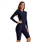 olcso Kiütés őrök-Női Kiütésőr Női szörfruházat UV Napvédelem UPF50+ Könnyű Hosszú ujj Spandex Testhezálló Fürdőruha Cipzár Úszás Szörfözés Tengerpart Vízi sportok Egyszínű Nyár Tavasz Ősz