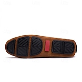 economico Slip-ons e mocassini da uomo-mocassini da uomo in finta pelle scamosciata marrone con dettaglio nappa e motivo in rilievo | comodi ed eleganti per l&#039;uso quotidiano