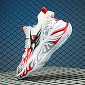 economico Sneakers da uomo-eleganti sneakers rosse da uomo con motivo a fiamma - eleganti e comode, perfette per feste o uscite informali