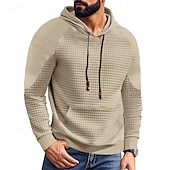 cheap Basic Hoodies-Men&#039;s Hoodie Black White Khaki Light Grey Dark Gray Hooded Plain Front Pocket Sports &amp; Outdoor Daily Holiday Polyester Streetwear Basic Casual Spring &amp;  Fall Clothing Apparel Hoodies Sweatshirts