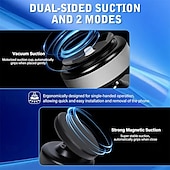 abordables Chargeurs de voiture-Support de téléphone portable magnétique à ventouse électrique réglable à 360 degrés, mains libres, pour voiture/salle de sport/miroir/surface lisse, compatible avec l&#039;iPhone Magsafe