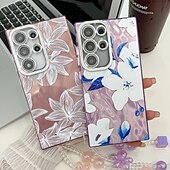 Недорогие Чехлы для Samsung-телефон Кейс для Назначение SSamsung Galaxy S24 Ultra S24 Plus S24 S24 ФЭ S23 Ultra А55 А35 А25 А15 5Г S25 Ультра Кейс на заднюю панель с ремешком на запястье Защита от удара Ретро ТПУ ПК
