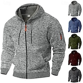 abordables sweats à capuche basiques pour hommes-Homme Sweat à capuche Sweat à capuche zippé Sweat à capuche tactique Rouge vin Vert Véronèse bleu marine Gris Clair Gris foncé Capuche Plein Sport &amp; Loisir du quotidien Vacances Vêtement de rue Frais