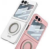 お買い得  サムスン用ケース-電話 ケース 用途 サムスンのギャラクシー Z Flip 3 バックカバー スタンド付き 耐衝撃 レトロ風 強化ガラス PC