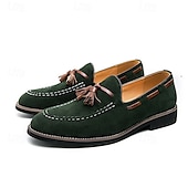 levne Poloformální-pánské semišové střapcové mokasíny – elegantní slip-on společenské boty, pohodlné a stylové, ideální pro podnikání, neformální události a formální příležitosti