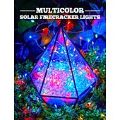 abordables Guirlandes solaires-Guirlande lumineuse solaire de 6 m, 200 LED, blanc chaud, blanc froid, bleu, guirlande lumineuse en fil de cuivre EL 5 mm, lumières de vacances 3 V à énergie solaire, 1 ensemble