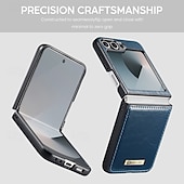 Χαμηλού Κόστους Samsung Θήκη-τηλέφωνο tok Για Samsung Galaxy Z Flip 6 Πίσω Κάλυμμα με βάση στήριξης Μαγνητική Υποστήριξη ασύρματης φόρτισης Ρετρό TPU PU δέρμα