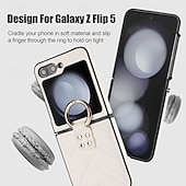 お買い得  サムスン用ケース-電話 ケース 用途 サムスンのギャラクシー Zフリップ6 Z Flip 5 Z Flip 4 Z Flip 3 バックカバー リングバックル 耐衝撃 レトロ風 TPU PUレザー