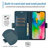 abordables Coques iPhone-téléphone Coque Pour iPhone 16 Pro Max Plus iPhone 15 Pro Max Plus iPhone 14 13 12 11 Pro Max Plus Mini Couvercle rabattable Avec Support Fente pour carte Antichoc Rétro TPU faux cuir