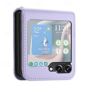 cheap Samsung Cases-Phone Case For Samsung Galaxy Z Flip 6 Z Flip 5 Z Flip 4 Z Flip 3 Back Cover Shockproof Retro TPU PU Leather