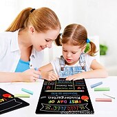 お買い得  アクセントウォール-学校の最初と最後の日の黒板サイン 1 個 10 インチ x 12 インチ 両面 1 日目学校に戻るボード 再利用可能な学校の最後の日サイン 幼稚園の女の子と男の子用