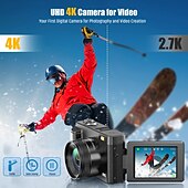 お買い得  アクションカメラ-4k デジタルカメラ 48MP カメラ オートフォーカス コンパクトデジタルカメラ フラッシュライト付き ポイントアンドシュートカメラ 小型デジタルカメラ