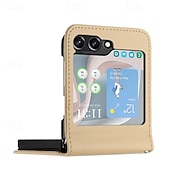cheap Samsung Cases-Phone Case For Samsung Galaxy Z Flip 6 Z Flip 5 Z Flip 4 Z Flip 3 Back Cover Shockproof Retro TPU PU Leather
