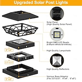 economico Luci a terra-lampada da recinzione a colonna solare - lampada da giardino e cortile per esterni per recinzione con palo in legno, decorazione per ville, lampada a colonna da 4/5 pollici 1 pz.