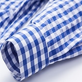 cheap Men&#039;s Button Up Shirts-Men&#039;s Shirt Dress Shirt Button Up Shirt Plaid Wedding Party Black Pink Red Brown Long Sleeve Lapel Spring &amp;  Fall Clothing Apparel