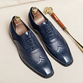 baratos Formal-sapatos oxford brogue bicolor masculinos – combinação de camurça e couro sintético com detalhes em bico fino para ocasiões formais e de negócios