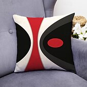 cheap Geometric Style-Argyle Pattern Decorative Toss Pillows Cover 1PC Soft Square Cushion Case Pillowcase for Bedroom Livingroom Sofa Couch Chair Black Grey White Red