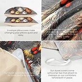 cheap 100% Cotton-Rooster Funny Duvet Cover Set 100% Cotton Soft and Comfortable Bedding Set with Fun Rooster Print Cozy and Stylish Perfect for Bedroom Decor Easy Care and Machine Washable
