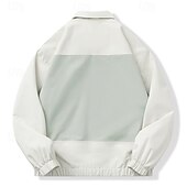 baratos Casacos &amp; Sobretudos para Homem-Homens jaqueta leve Jaqueta utilitária Jaqueta Carga Jaqueta de Transição Férias Diário Anti-desgaste Bolsos Outono &amp; inverno Tecido Moda Clássico Lapela Padrão Preto Branco Amarelo Cinzento Casaco