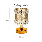 billige Bordlamper-metall krystall skrivebordslampe - usb oppladbar dekorativ lampe med tri-farget dimming for stue, bar, uteservering, fest, festivalatmosfære, nattlys  &amp; leselampe