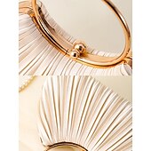 ieftine Nuntă ACC-clutch elegant din catifea plisata verde cu maner inel auriu - geanta de seara de dama, perfecta pentru nunti, petreceri si evenimente formale