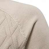 billiga Herrarnas Elite Tröjor &amp; Koftor-Herr Pullover tröja Sticka Ensfärgat Rund hals Stickat Elegant Jul Utomhus Kläder Raglanärm Vår Höst Svart Rubinrött S M L