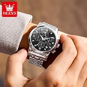 cheap Quartz Watches-New Olevs Brand Stainless Steel Band Men&#039;S Business Watch Calendar Luminous Chronograph Multifunction Simple Leisure Quartz Watch Fashion Waterproof Sports Men&#039;S Wristwatch