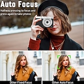 abordables Caméras d&#039;action-Caméscope vidéo numérique 4K 50MP Écran IPS 2,88 pouces Mise au point automatique Zoom 16x Anti-tremblement Détection du visage Capture du sourire