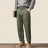 economico Pantaloni Elite da Uomo-Per uomo Joggers Pantaloni a carota affusolati Tasca Tinta unica Lunghezza intera All&#039;aperto Vacanza Feste Vacanza Vintage CachiA Nero Micro-elastico