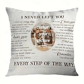 levne Personalizované textilie-Vlastní pamětní potah na polštář Fotografie potah na polštář Dekorativní polštář Soustrastní dárek Personalizované pamětní dárky Nikdy jsem tě neopustil
