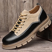 economico Casuale-scarpe stringate in pelle sintetica e pelle scamosciata resistenti da uomo: calzature casual eleganti per l&#039;uso quotidiano e all&#039;aperto