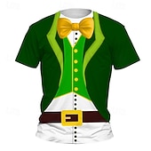 billiga Barnens jultröjor-St Patrick Pojkar 3D Grafisk T-shirt Kortärmad Sommar Vår Mode Grundläggande Barn 4-12 år Rund hals Utomhus Ledigt Dagligen Normal
