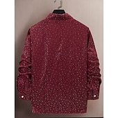 economico camicia da uomo con bottoni-Per uomo Camicia Camicia estiva Maglietta informale Camicia con bottoni Nero Bianco Rosso Blu marino scuro Azzurro Manica lunga A pois Colletto Da mare Casual / quotidiano Abbigliamento Di tendenza