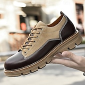 economico Casuale-scarpe stringate in pelle sintetica e pelle scamosciata resistenti da uomo: calzature casual eleganti per l&#039;uso quotidiano e all&#039;aperto