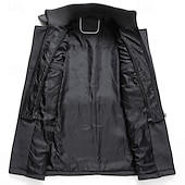 abordables Gabardina para hombre-Hombre Abrigo de invierno Abrigo de lana Sobretodo Abrigo corto Exterior Trabajo Otoño invierno Lana Resistente al Viento Templado Ropa de calle Ropa Brasieres Esencial Color sólido Cuello enrollado