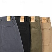 economico Pantaloni Elite da Uomo-Per uomo Joggers Pantaloni a carota affusolati Tasca Tinta unica Lunghezza intera All&#039;aperto Vacanza Feste Vacanza Vintage CachiA Nero Micro-elastico