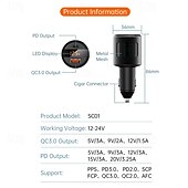 お買い得  車用充電器-sc01 qc3.0 usbc type-c デュアルポート ミニカーチャージャー 急速充電 FM トランスミッター プレーヤー 3.1a 急速充電 usb チャージャー付き