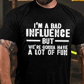 cheap Men&#039;s Graphic T Shirt-Men&#039;s Letter Printed Funny T Shirt Tee Top 100% Cotton Short Sleeve Graphic Shirt Heather Gray Black White Comfortable Tee Vacation Street Fashion Designer Clothing