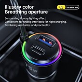 cheap Car Charger-2 Usb A/C Port 1 Type C Cable Car Charger 45W Type C Fast Charging And Usb Car Charger