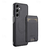 ieftine Carcasă Samsung-telefon Maska Pentru Samsung Galaxy S24 Ultra S24 Plus S24 S24 FE S23 S23 Ultra S23 Plus S22 S22 Plus Ultra S21 FE Capac Spate rezista Magnetic Acceptă încărcarea fără fir Retro TPU PU piele