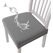 billiga Stolsöverdrag-vattenavvisande stol sittfodral för matsal kök stretch jacquard stol sittfodral avtagbar tvättbar anti-damm stol sittdyna skydd överdrag