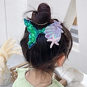 preiswerte Haarspangen-kinderkleidung Mädchen Haarzubehör Aktiv Süß Party Geburtstag Meerjungfrau Weiß Rosa