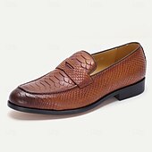 preiswerte Loafer aus hochwertigem Leder-Herren Loafer &amp; Slip On Leder Italienisches vollnarbiges Rindsleder Rutschfest Halbschuhe Braun