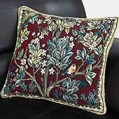 baratos Textured lance travesseiros-Almofada jacquard de estilo europeu, almofada jacquard gobelin aubusson tecido tingido com fio